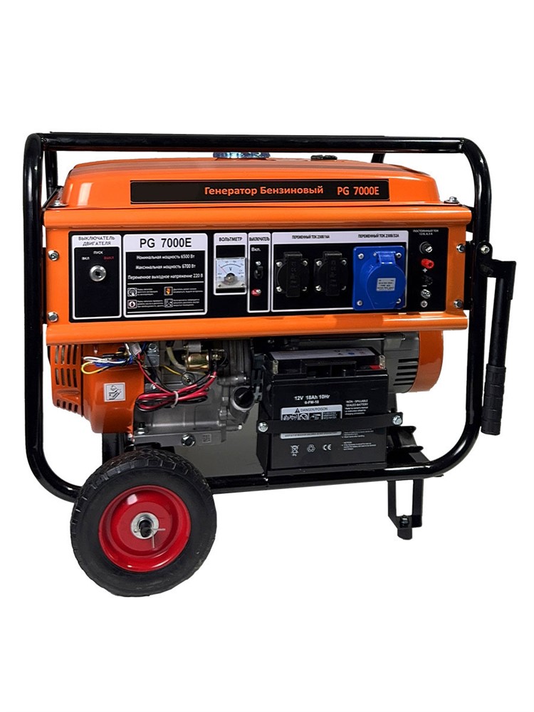 РЫСЬ PG-7000 E Генераторы бензиновые + электростартер 6500/6700 Вт + электростартер